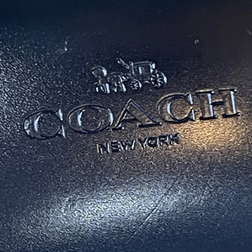 Coach New York Black Hard Sunglasses Case Clamshell Eyeglass Embossed Logo